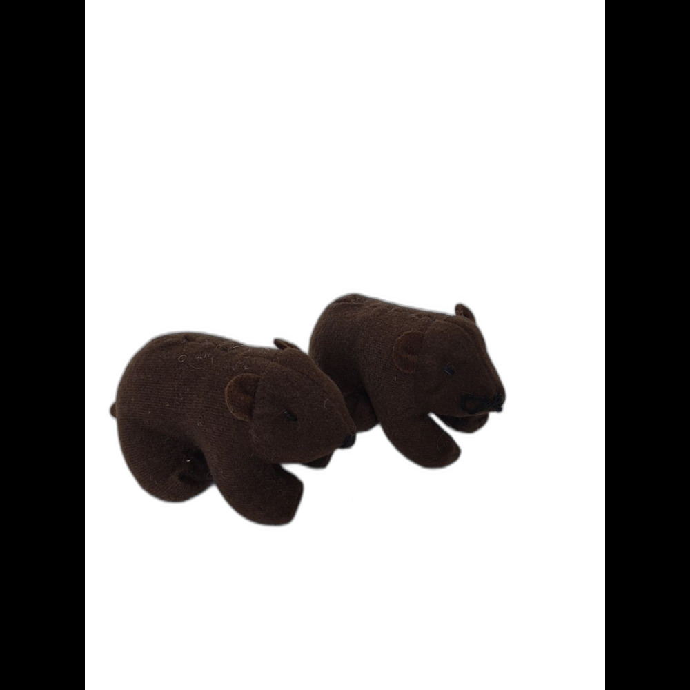 Vintage 1997 McDonald's Animal Pals Mini Plush - Lot of 2 Brown Bears - 4.25"